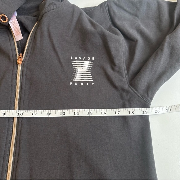 Savage X Fenty Forever Showgirl Hooded Onesie Darknight Grey Size Small Jumpsuit - Picture 10 of 15